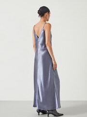Hush Grey Aurora Satin Slip Maxi Dress - Image 3 of 5