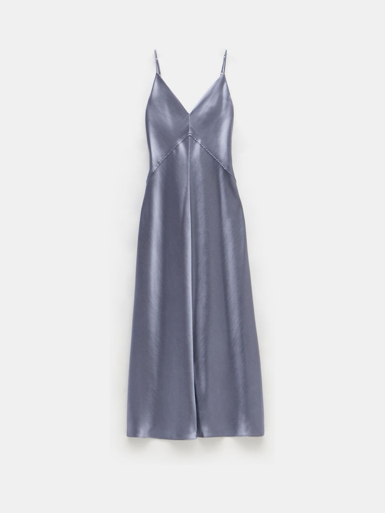 Hush Grey Aurora Satin Slip Maxi Dress - Image 5 of 5