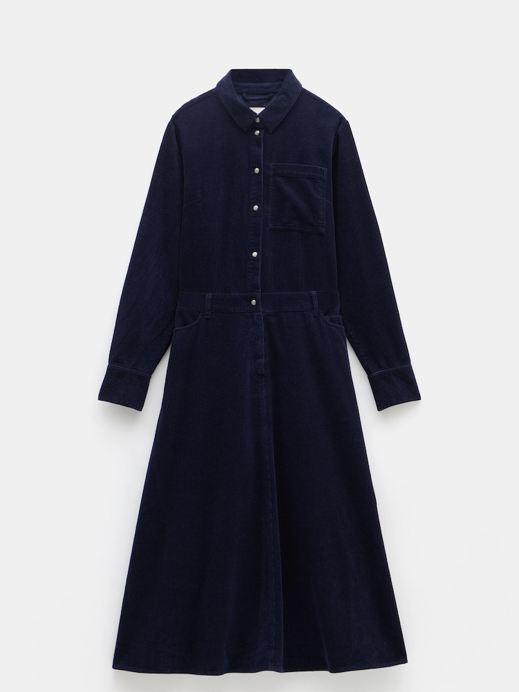 Hush Blue Bella Corduroy Maxi 100% Cotton Dress - Image 5 of 5