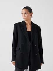 Hush Black Clarke Longline 100% Cotton Blazer - Image 1 of 5