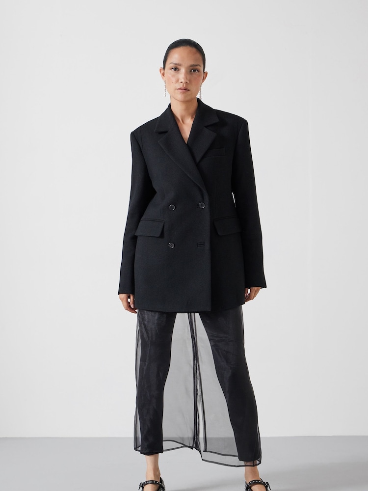 Hush Black Clarke Longline 100% Cotton Blazer - Image 2 of 5