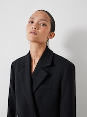 Hush Black Clarke Longline 100% Cotton Blazer - Image 4 of 5