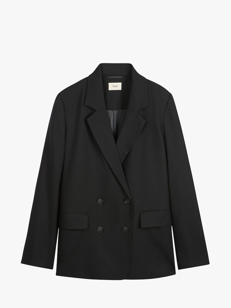 Hush Black Clarke Longline 100% Cotton Blazer - Image 5 of 5