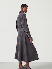 Hush Grey Bella Corduroy Maxi 100% Cotton Dress - Image 4 of 5