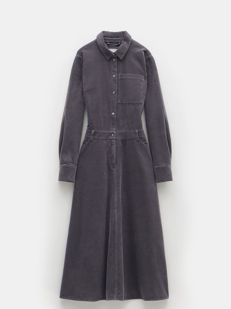 Hush Grey Bella Corduroy Maxi 100% Cotton Dress - Image 5 of 5
