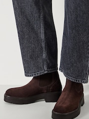 Hush Brown Chunky Suede Chelsea Boots - Image 1 of 4