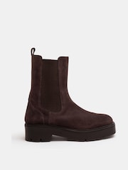 Hush Brown Chunky Suede Chelsea Boots - Image 2 of 4
