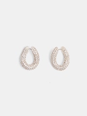 Hush Silver Tone Pia Pave Twist Hoop Earrings - Image 1 of 4