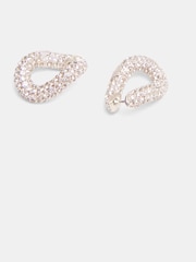 Hush Silver Tone Pia Pave Twist Hoop Earrings - Image 2 of 4