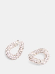 Hush Silver Tone Pia Pave Twist Hoop Earrings - Image 3 of 4
