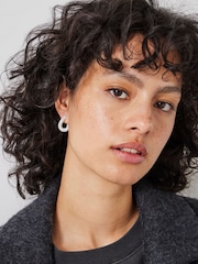 Hush Silver Tone Pia Pave Twist Hoop Earrings - Image 4 of 4