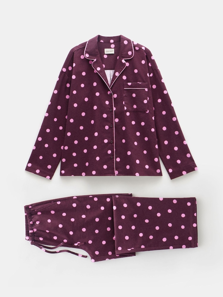 Hush Amita Pyjama aus 100 % Baumwollflanell mit Punktmuster - Bild 4 von 4 Hush Amita Pyjama aus 100 % Baumwollflanell mit Punktmuster - Bild 4 von 4
