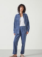 Hush Blue Oversized Cleo Corduroy 100% Cotton Shirt - Image 2 of 5