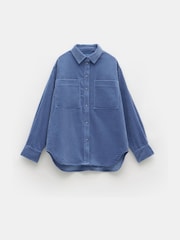 Hush Blue Oversized Cleo Corduroy 100% Cotton Shirt - Image 5 of 5