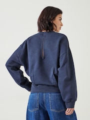 Hush Blue Blair Dart Detail Relaxed 100% Cotton Sweatshirt - Image 3 of 5