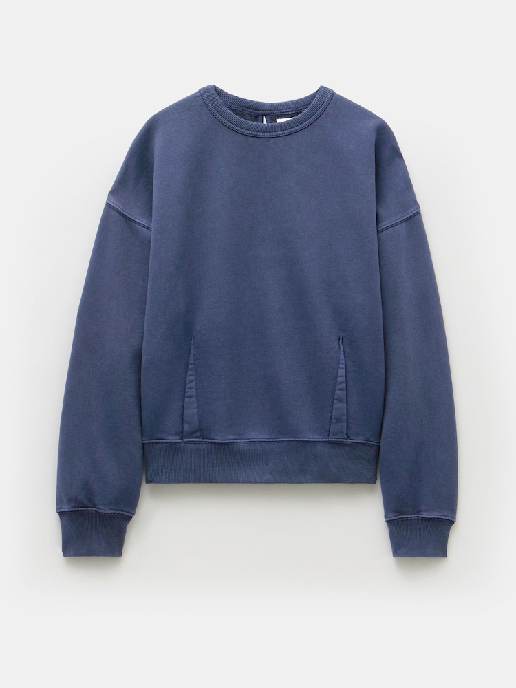 Hush Blue Blair Dart Detail Relaxed 100% Cotton Sweatshirt - Image 5 of 5