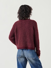 Hush Red Tai Boucle Edge to Edge 100% Cotton Cardigan - Image 3 of 5