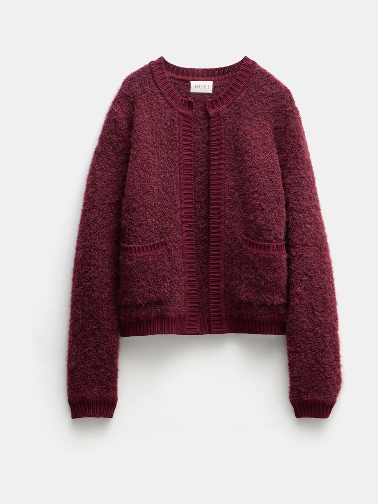 Hush Red Tai Boucle Edge to Edge 100% Cotton Cardigan - Image 5 of 5