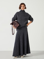 Hush Grey Bea Boucle Knitted Midi Skirt - Image 1 of 5
