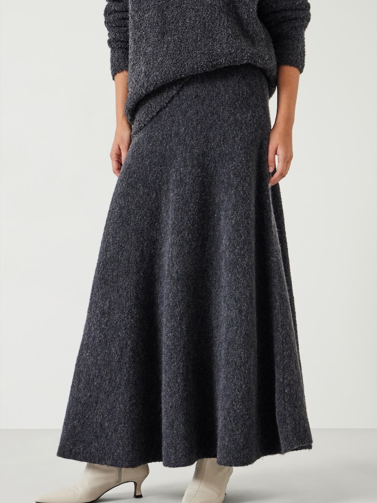 Hush Grey Bea Boucle Knitted Midi Skirt - Image 2 of 5