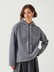Hush Grey Brody Borg Oversized Hoodie - Image 1 of 5