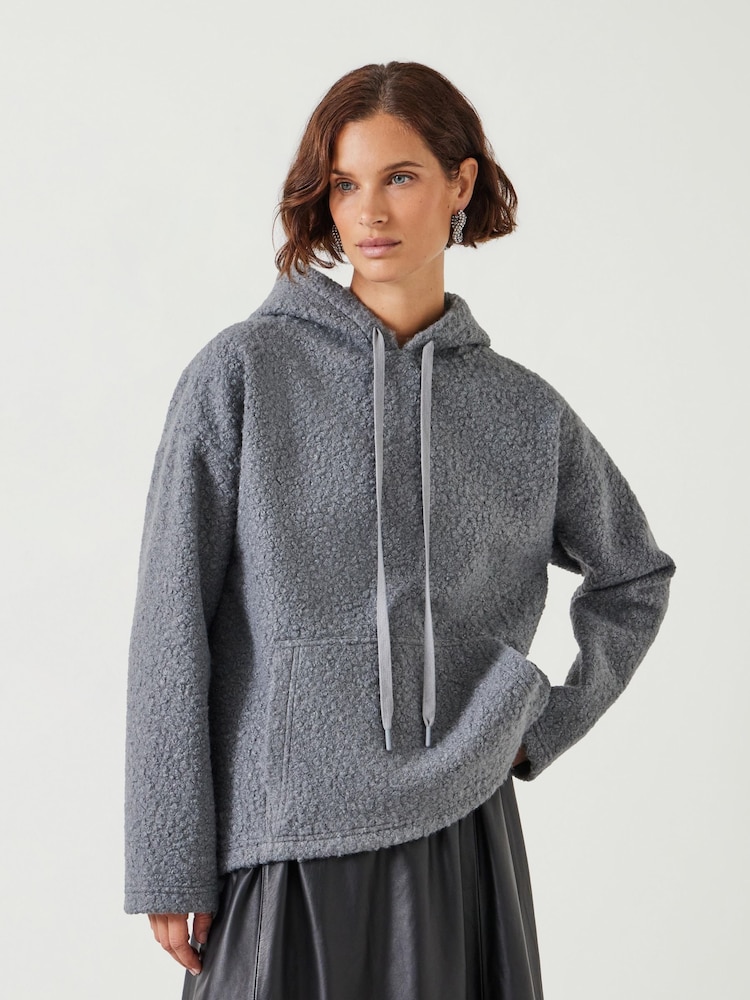 Hush Grey Brody Borg Oversized Hoodie - Image 1 of 5