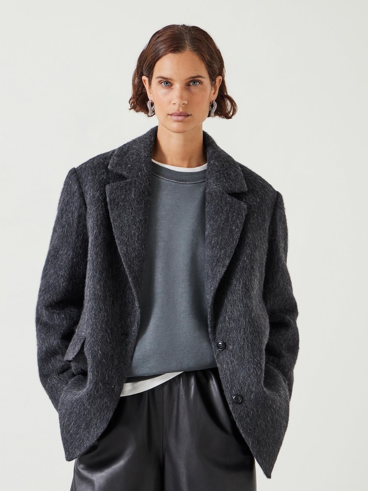 Hush Grey Black Jayde Italian Wool Blazer - Image 1 of 5