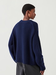 Hush Blue Cora Chunky Cashmere Crew Jumper - Image 3 of 5