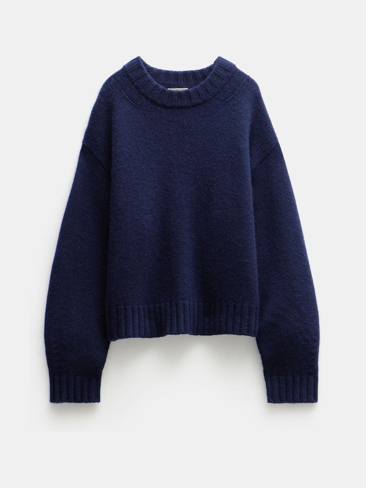 Hush Blue Cora Chunky Cashmere Crew Jumper - Image 5 of 5