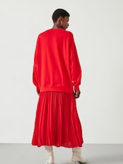 Hush Red Gabriela Pleated Skirt Sweat Dress - Image 3 of 5