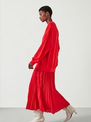 Hush Red Gabriela Pleated Skirt Sweat Dress - Image 4 of 5