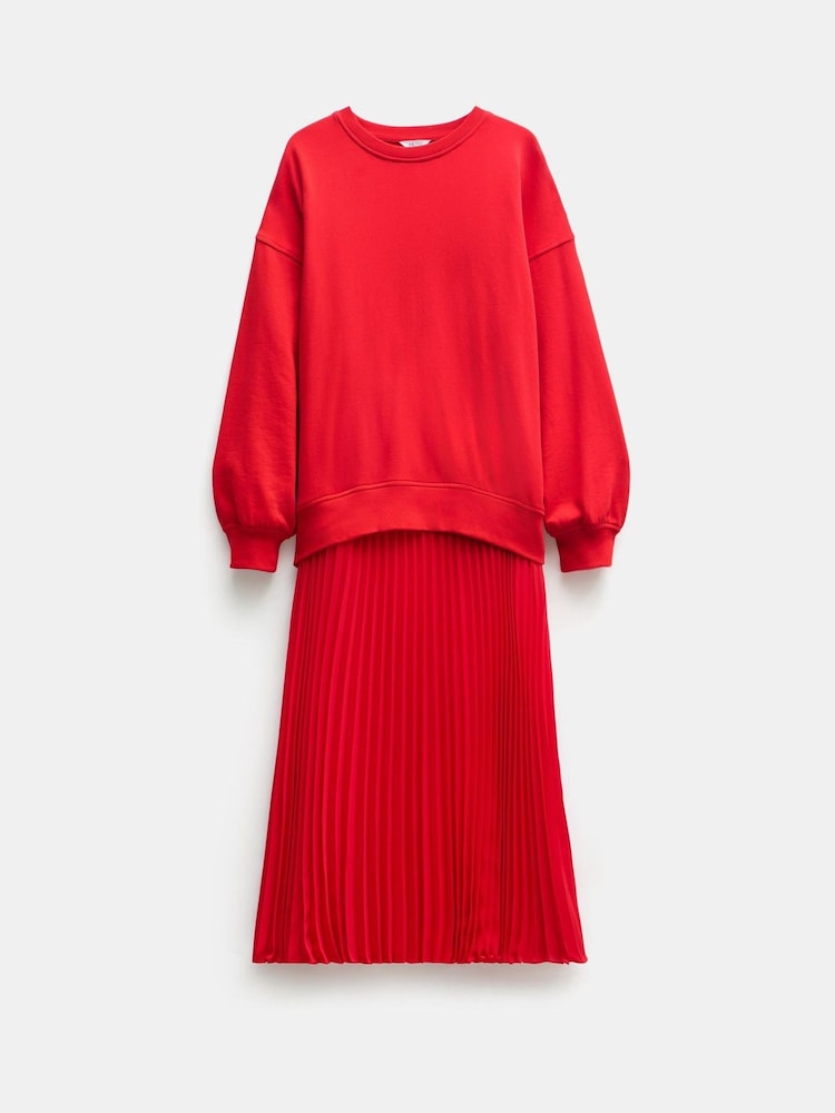 Hush Red Gabriela Pleated Skirt Sweat Dress - Image 5 of 5