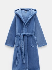 Hush Blue Fluffy Hooded Dressing Gown - Image 5 of 5