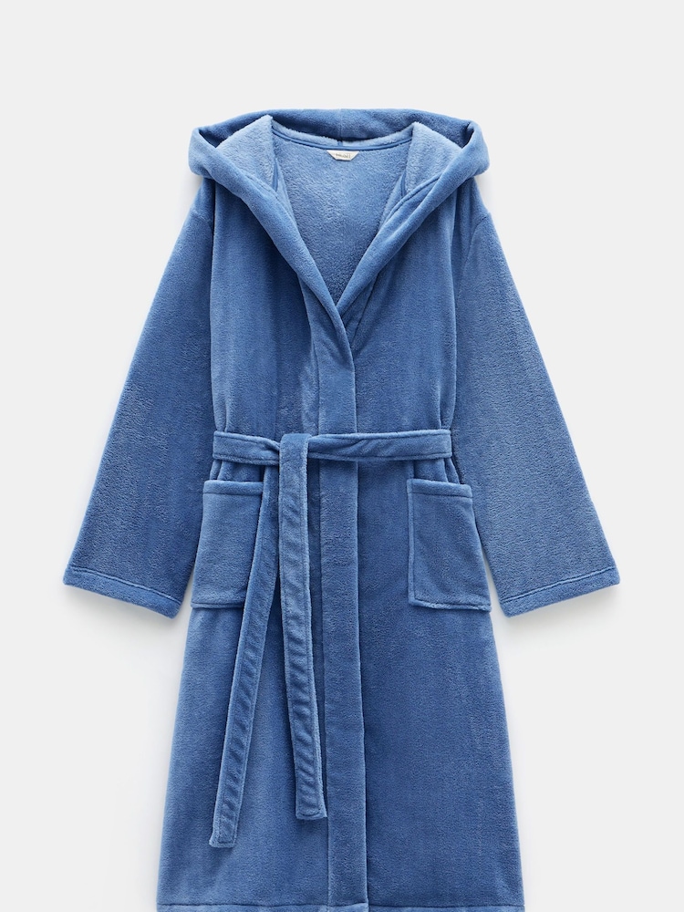 Hush Blue Fluffy Hooded Dressing Gown - Image 5 of 5