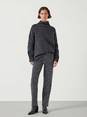 Hush Grey Bailey Relaxed Boucle Funnel Jumper - Image 4 of 5