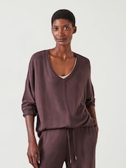 Hush Purple Gillian Supersoft V-Neck Top - Image 1 of 5