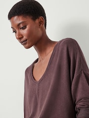 Hush Purple Gillian Supersoft V-Neck Top - Image 4 of 5
