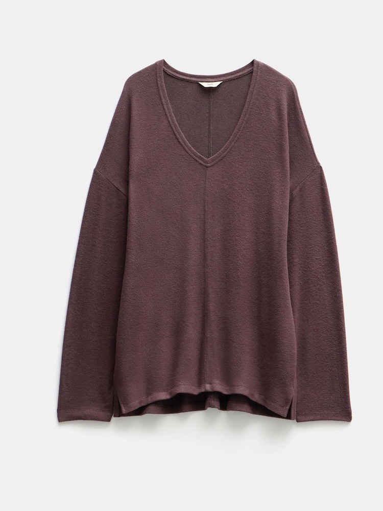 Hush Purple Gillian Supersoft V-Neck Top - Image 5 of 5