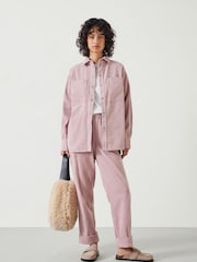 Hush Pink Oversized Cleo Corduroy 100% Cotton Shirt - Image 1 of 4