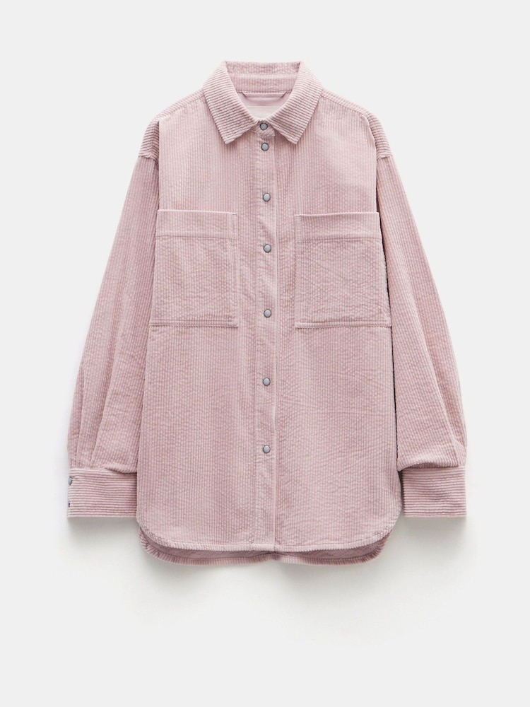 Hush Pink Oversized Cleo Corduroy 100% Cotton Shirt - Image 3 of 4
