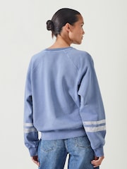 Blau - Hush Gemma Entspanntes Sweatshirt aus 100 % Baumwolle mit Folienstreifen - Bild 3 von 5