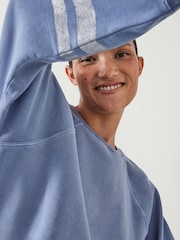 Blau - Hush Gemma Entspanntes Sweatshirt aus 100 % Baumwolle mit Folienstreifen - Bild 4 von 5