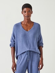 Hush Blue Gillian Supersoft V-Neck Top - Image 1 of 5
