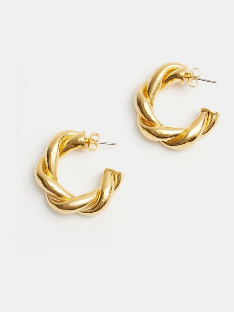 Hush Gold Tone Twist Hoop Earrings - Image 1 of 4