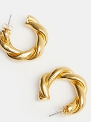 Hush Gold Tone Twist Hoop Earrings - Image 3 of 4