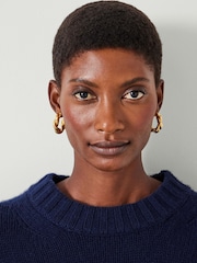 Hush Gold Tone Twist Hoop Earrings - Image 4 of 4