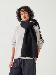 Hush Black Blanket Stitch Scarf - Image 1 of 5
