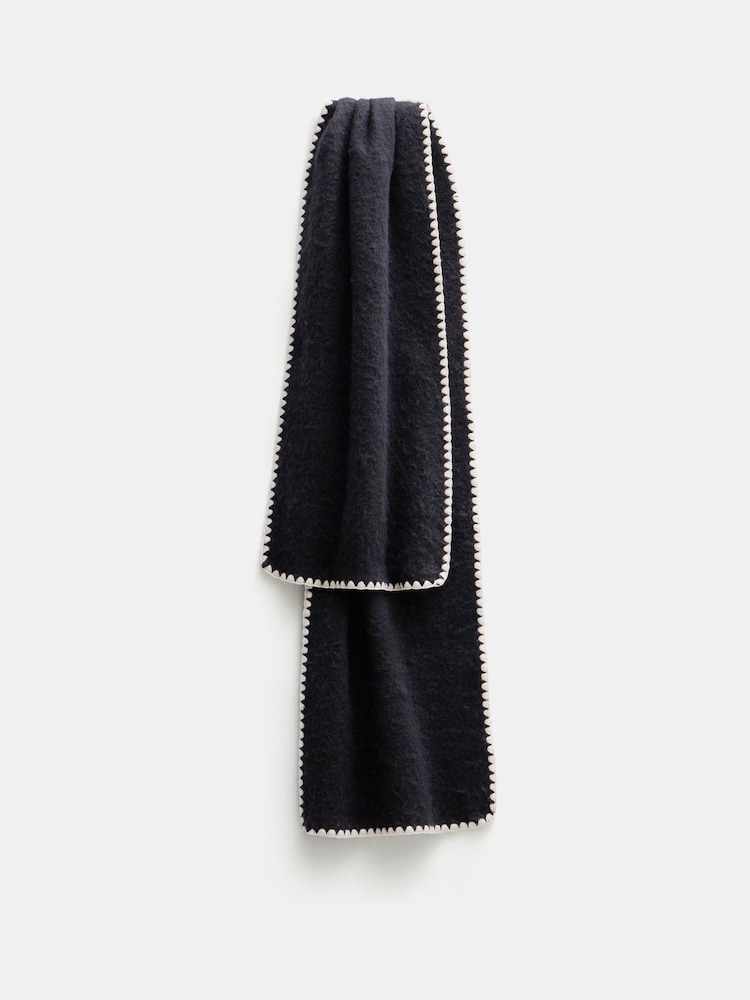 Hush Black Blanket Stitch Scarf - Image 5 of 5