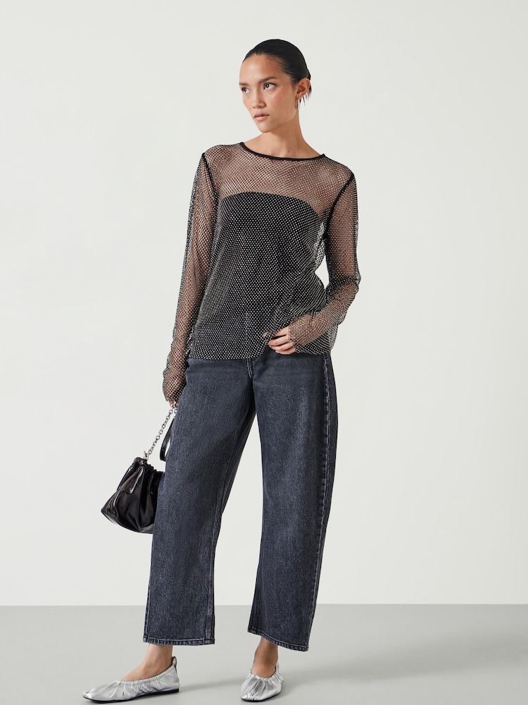 Hush Black Una Sparkle Long Sleeve Top - Image 2 of 4