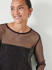 Hush Black Una Sparkle Long Sleeve Top - Image 4 of 4